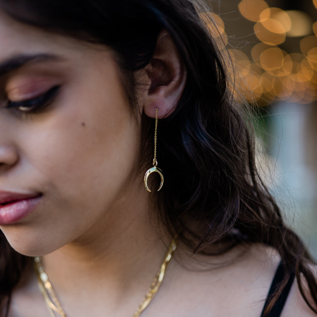 Moon threader earrings deals