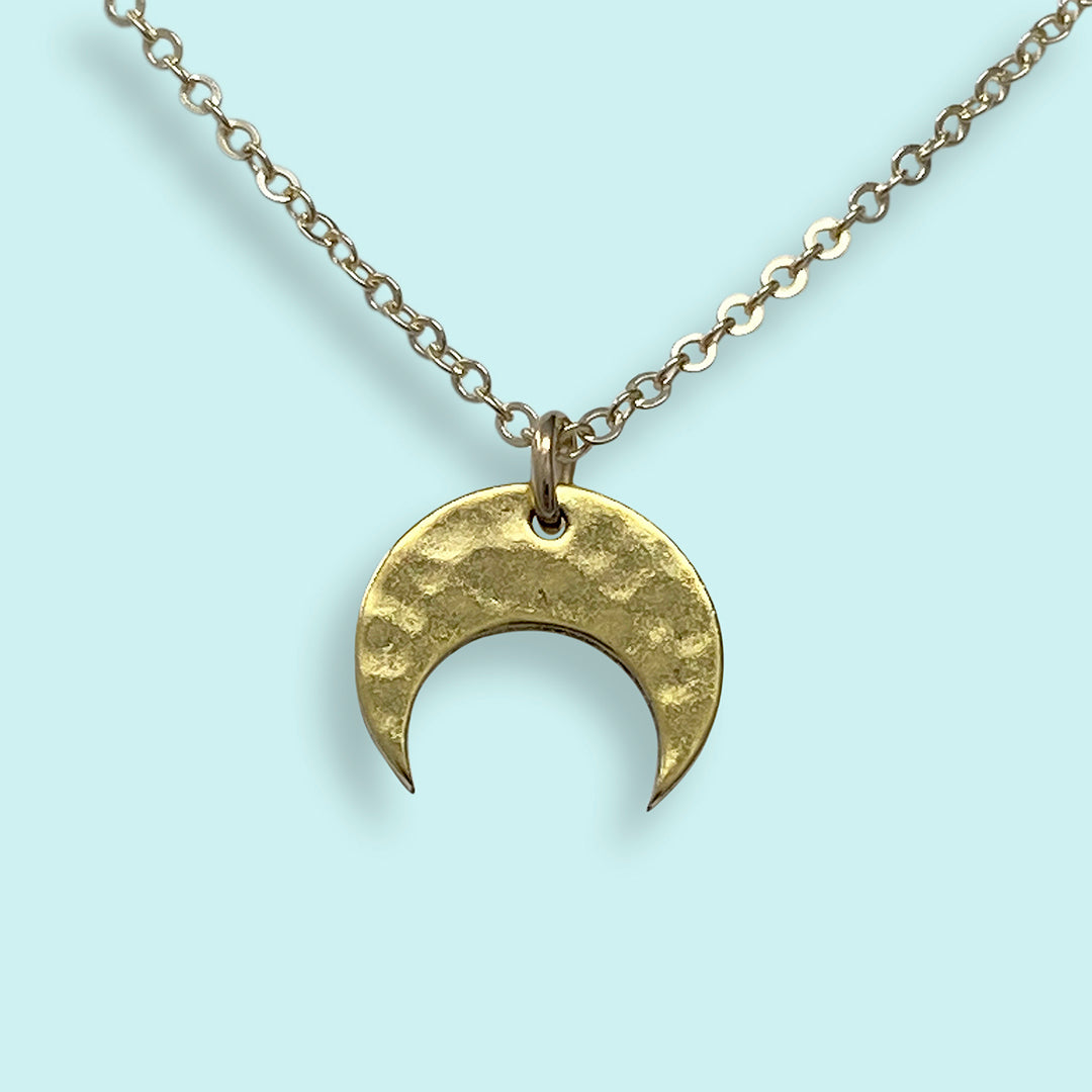 Hammered Moon Necklace Ornamental Things