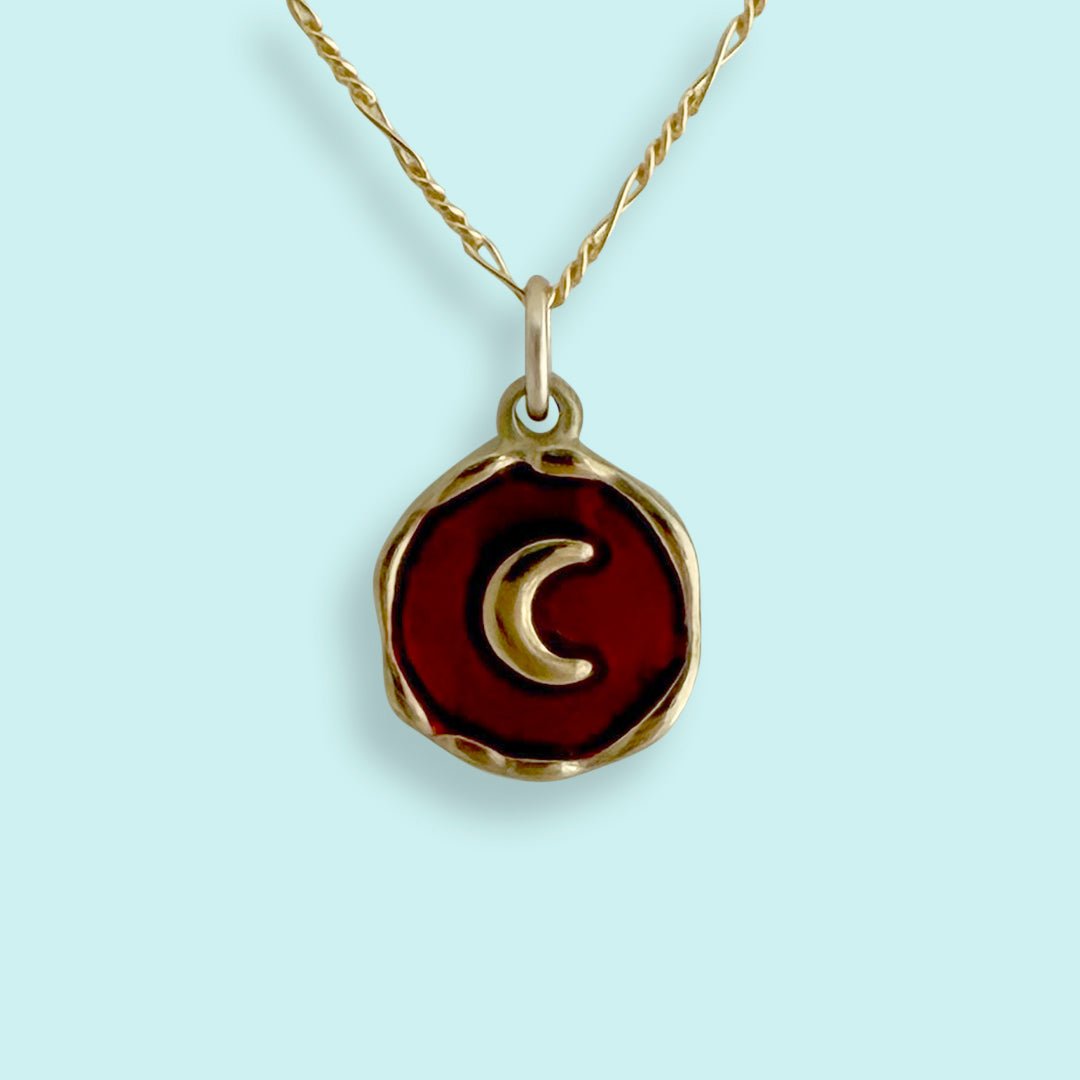 Red Moon Necklace | Symbol of Passion & Renewal by Ornamental