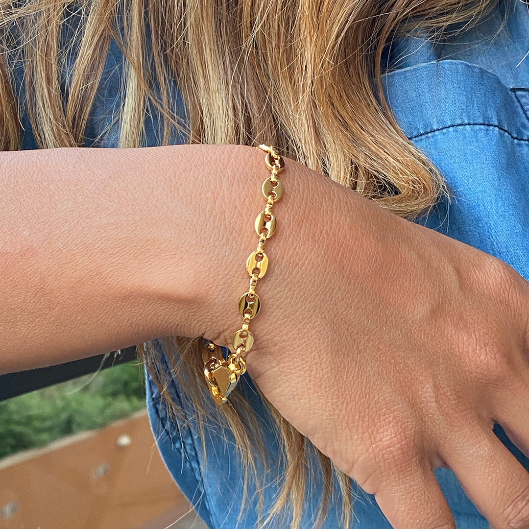 Gold anchor chain bracelet Clearance