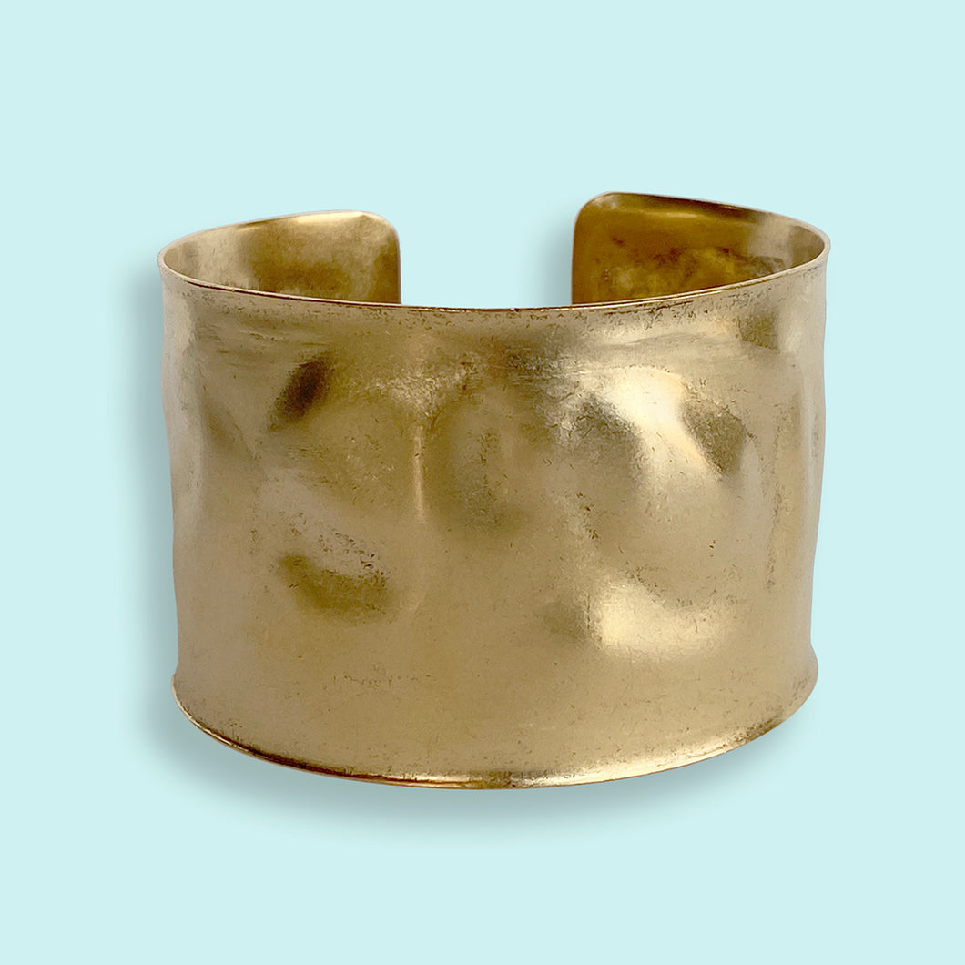 Gold Wrinkled Cuff Bracelet