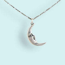 Load image into Gallery viewer, Silver Man in the Moon Necklace