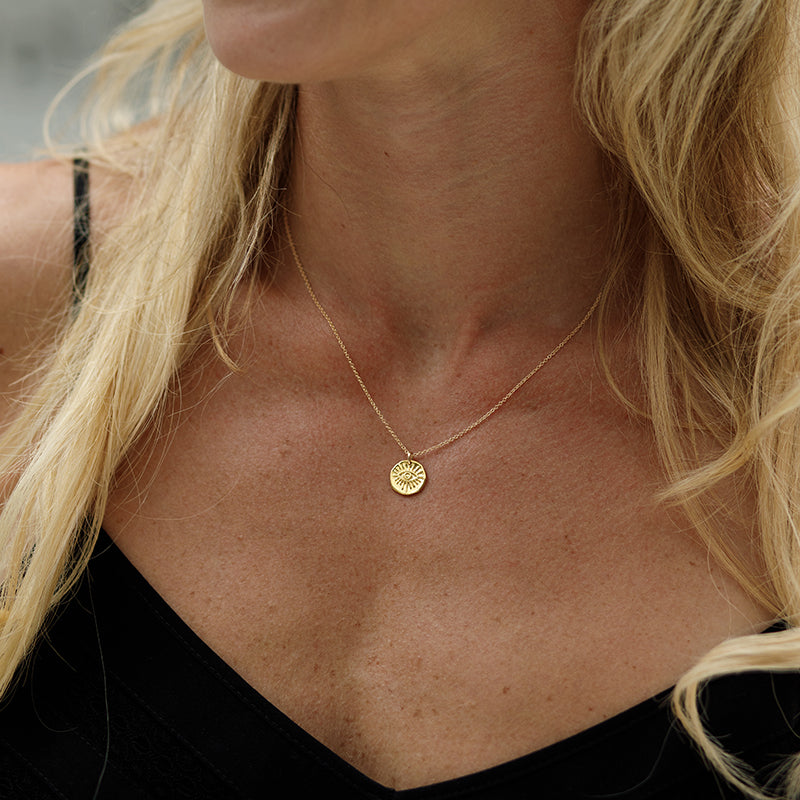 Evil Eye Hammered Medallion Necklace