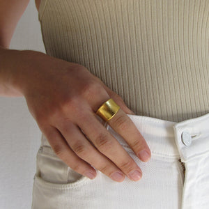 Gold Concave Band Ring
