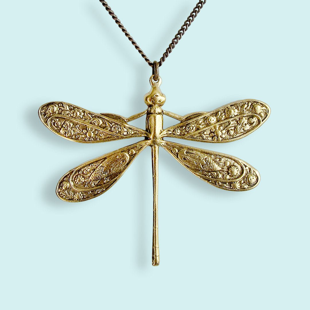 Golden Dragonfly Necklace – Ornamental Things