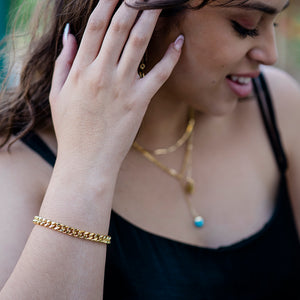 Gold Curb Chain Bracelet