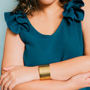 Gold Pebbled Cuff Bracelet