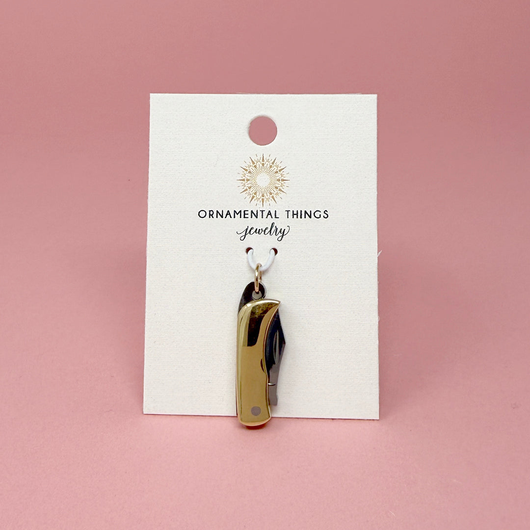 Gold Knife Charm