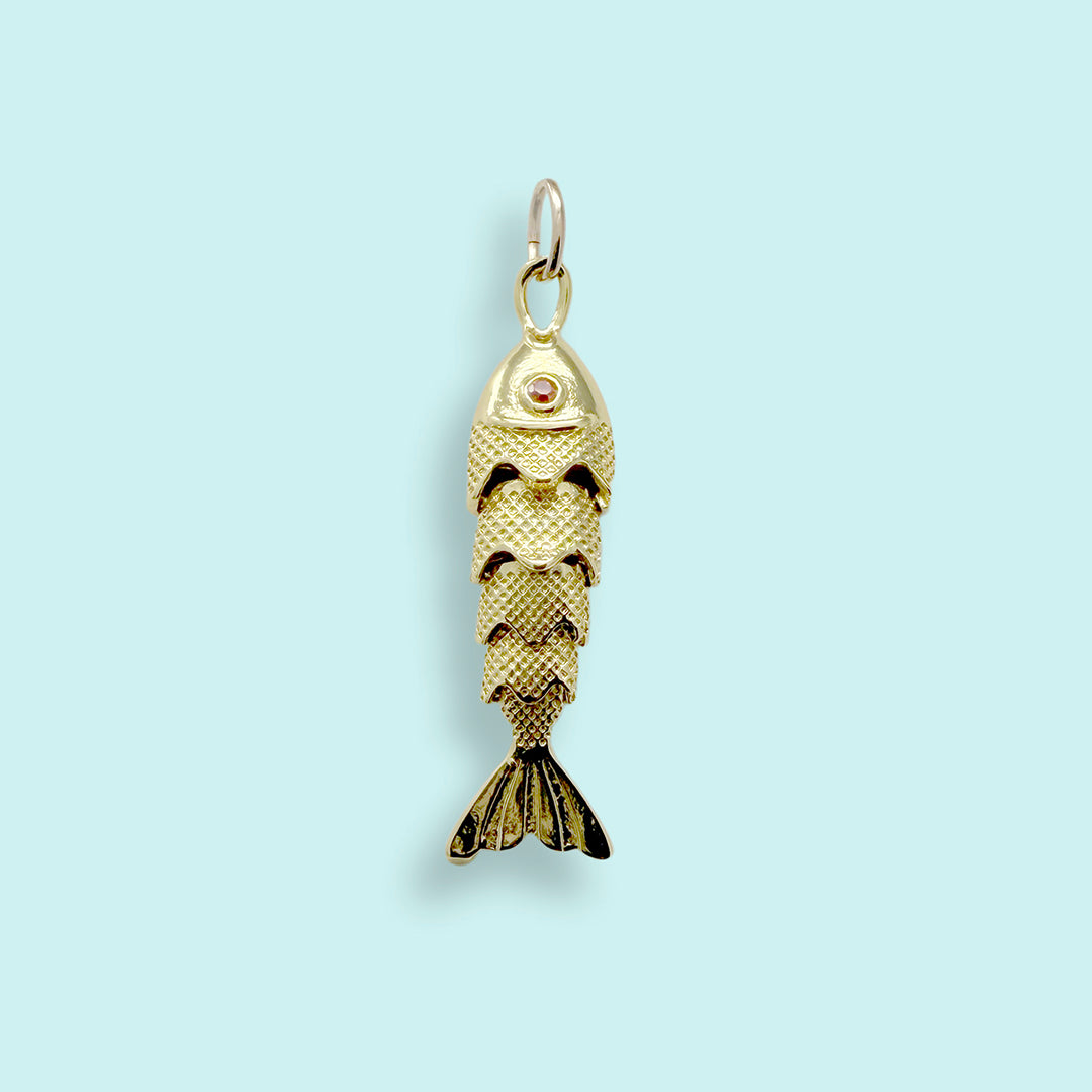Gold Swimming Fish Charm