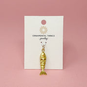 Gold Swimming Fish Charm