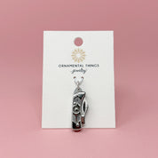 Silver Wildflower Knife Charm