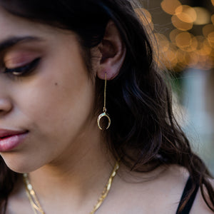 Crescent Moon Threader Earrings