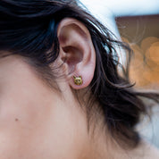 Gold Here Kitty Cat Stud Earrings