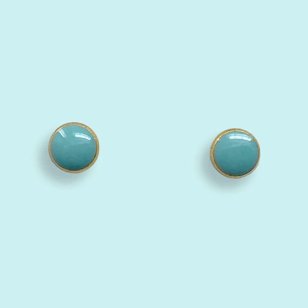 Aqua Dot Stud Earrings