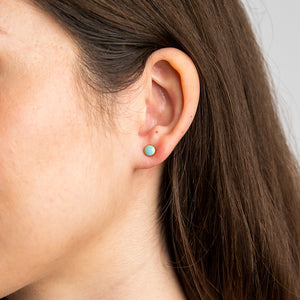 Aqua Dot Stud Earrings