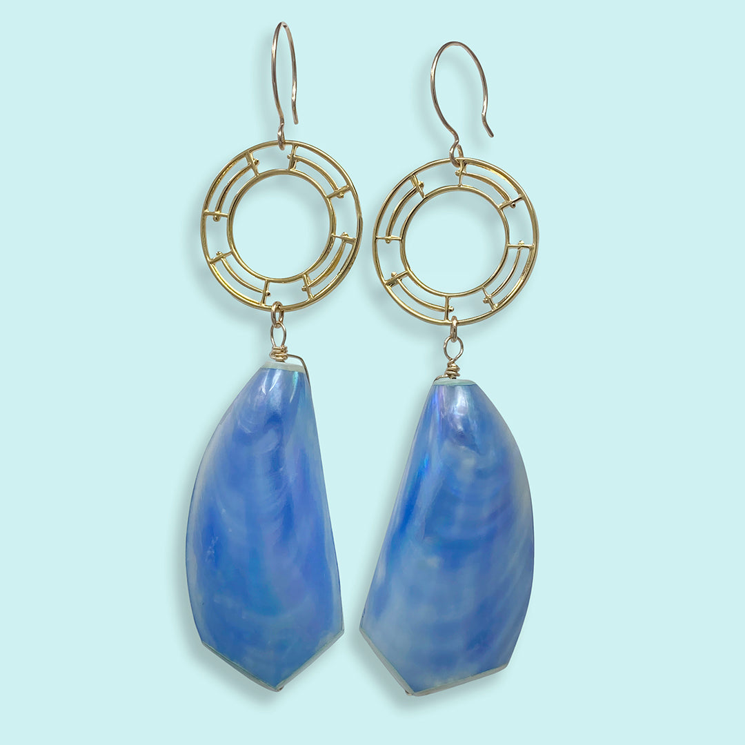 Blue Shell Earrings