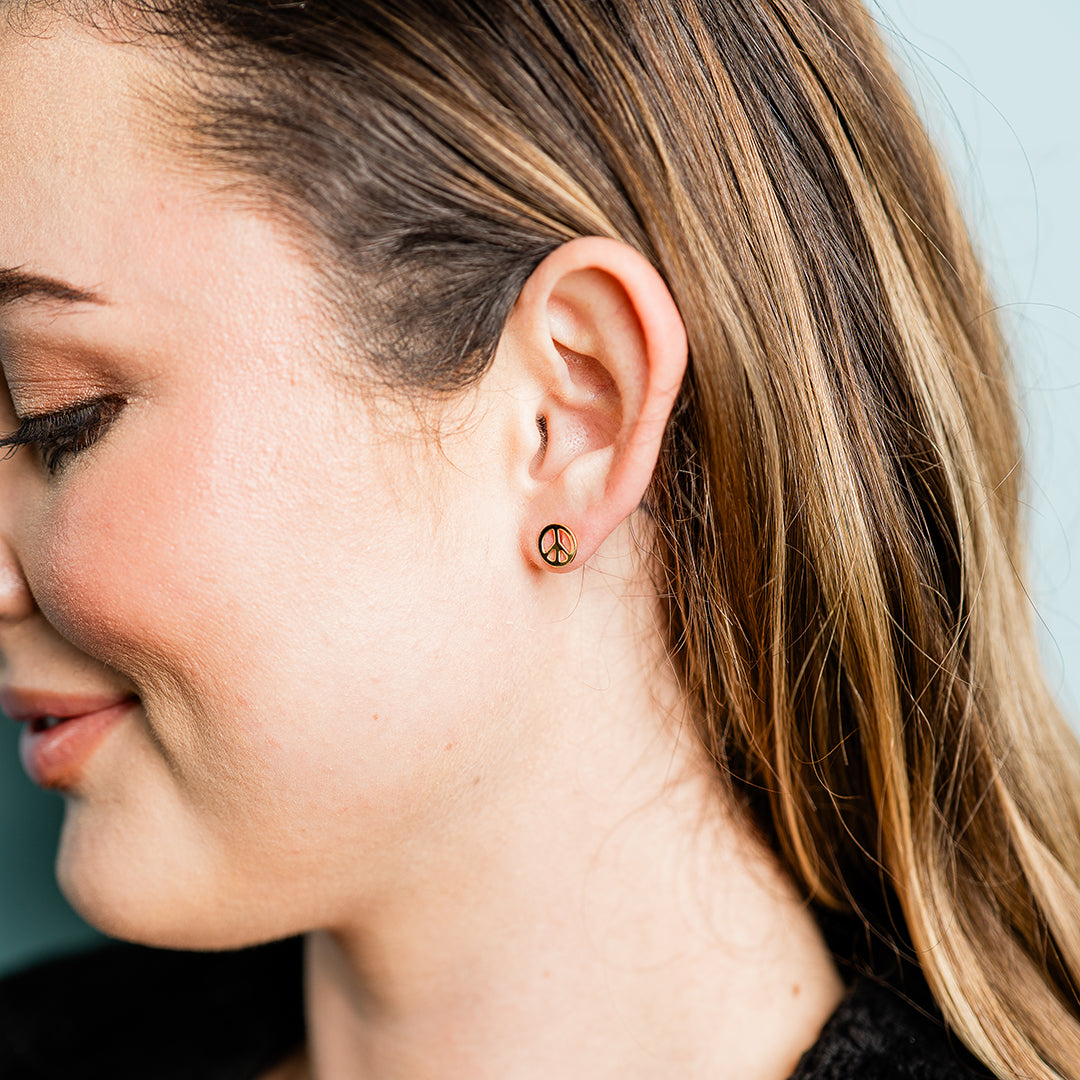 Tiny Peace Stud Earrings