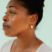 Gold Hexagon Hoop Earrings
