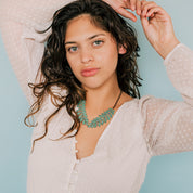 Verdigris Leafy Collar Necklace