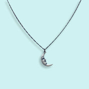 Silver Man in the Moon Necklace