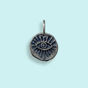 Sterling Evil Eye Medallion Charm