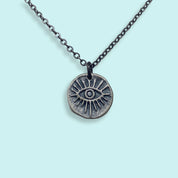 Sterling Evil Eye Medallion Necklace
