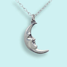 Load image into Gallery viewer, Sterling Silver Man in the Moon Necklace