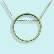 Small Emerald Green Circle Necklace