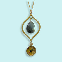Load image into Gallery viewer, Labradorite and Compass Necklace