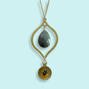 Labradorite and Compass Necklace