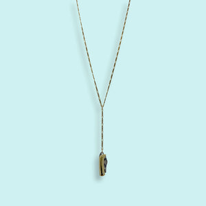 Long Y-drop Gold Knife Necklace