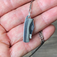 Load image into Gallery viewer, Long Y-drop Silver Knife Necklace