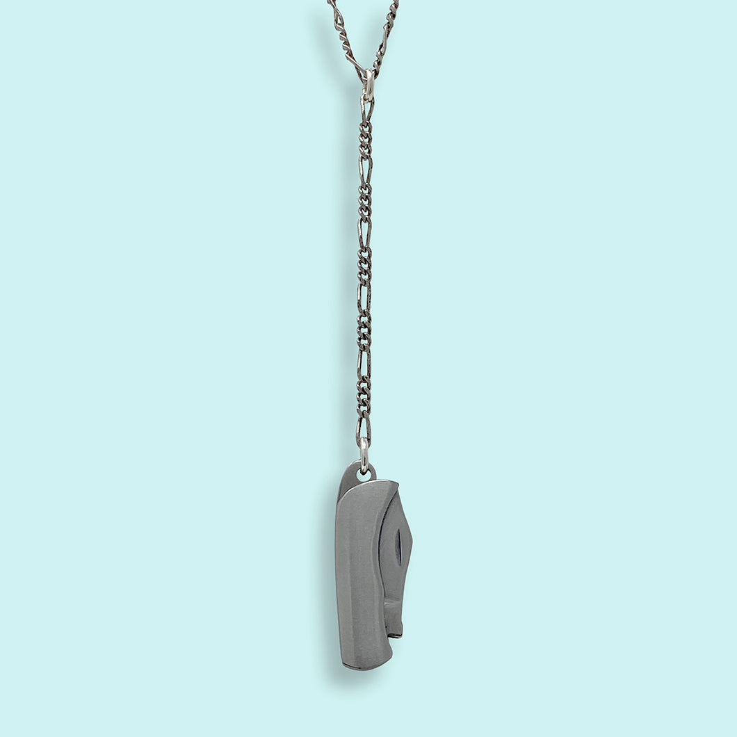 Long Y-drop Silver Knife Necklace