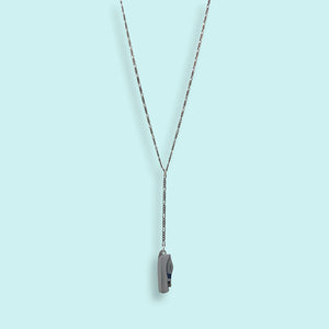 Long Y-drop Silver Knife Necklace