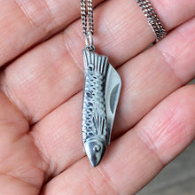 Load image into Gallery viewer, Small Silver Fish Knife Necklace