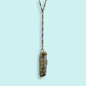 Long Y-drop Bird Knife Necklace