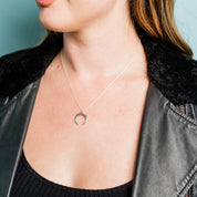 Sterling Silver Crescent Moon Necklace