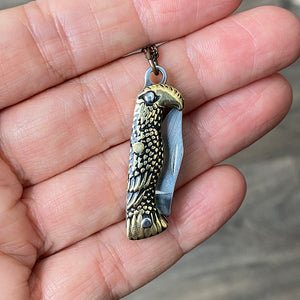 Long Y-drop Bird Knife Necklace