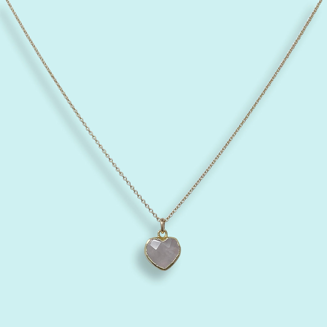 Heart of Stone Pink Rose Quartz Necklace