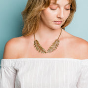 Golden Leafy Collar Necklace