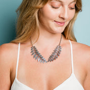 Silver Leafy Collar Necklace