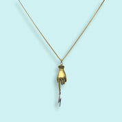 Magicians Hand on Gold Chain Necklace