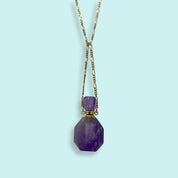 Amethyst Perfume Bottle Necklace
