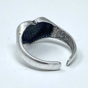 Silver Heart Signet Ring