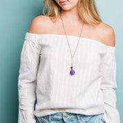 Amethyst Perfume Bottle Necklace - Ornamental Things