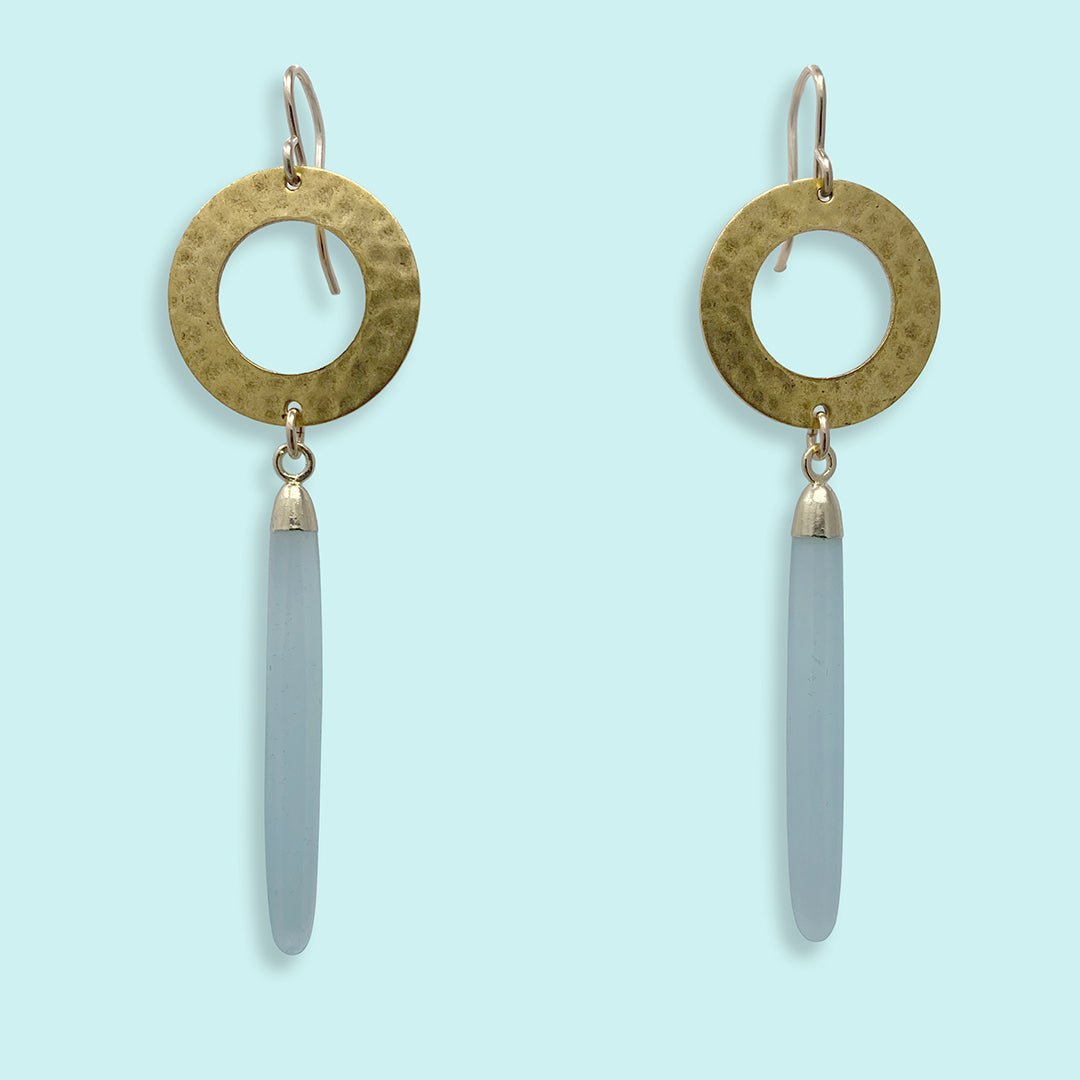Aqua Chalcedony Drop Earrings - Ornamental Things