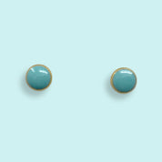 Aqua Dot Stud Earrings - Ornamental Things