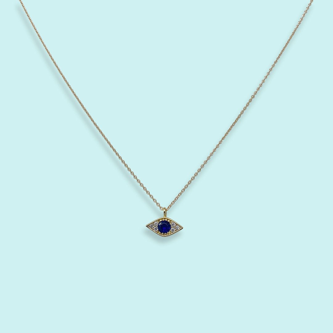 Blue Crystal Evil Eye Necklace - Ornamental Things