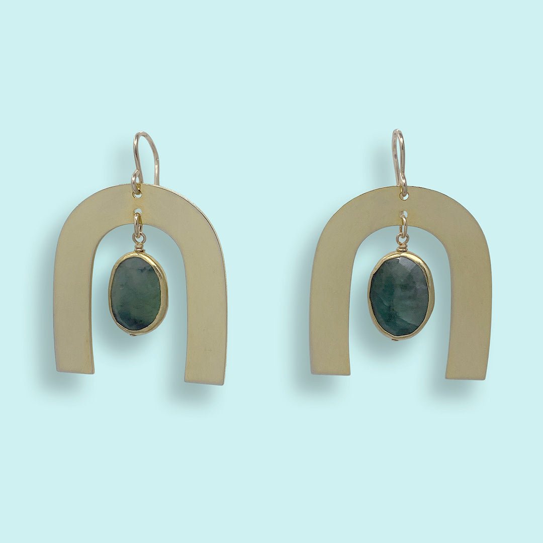 Emerald Arc Earrings - Ornamental Things