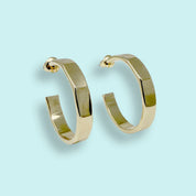 Faceted Round Gold Hoop Earrings - Ornamental Things